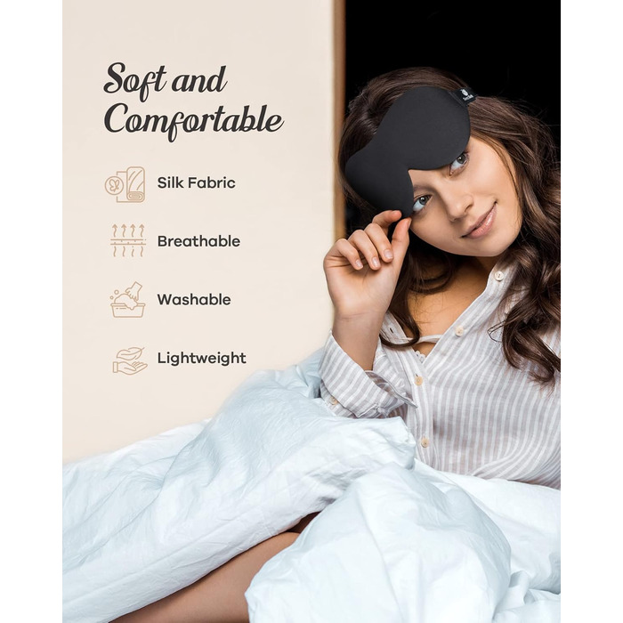 Маска для сну SleepSloth, 3D контурна маска для сну 100 затемнення, маска для сну з регульованим ремінцем, нічна пов'язка для чоло