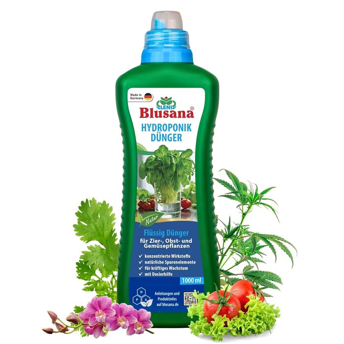 Гідропоніка та гідрокультура добриво XL пляшка 1л NPK 7-3-6 рідке добриво для кімнатних рослин, фруктів та овочів у живильному розчині здоровий ріст і багатий урожай