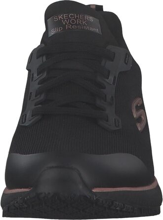 Кросівки Skechers Work Squad SR чорні з плоским в&39язанням та рожево-золотистою обробкою, 40 EU