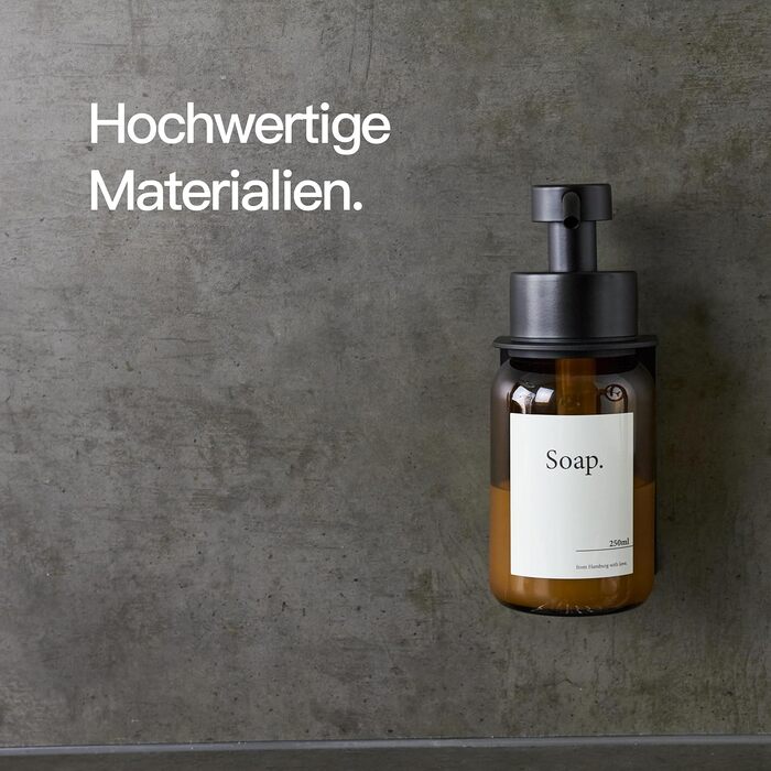 Скляний дозатор для мила з самоклеючим настінним кронштейном Помповий дозатор для рідкого мила з нержавіючої сталі Дозатор для мию