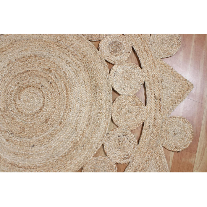 М круглий килим килим кілім, бежевий, плетений джутовий килим, для приміщень і вулиці, плоске плетіння, для спальні, тумбочки, кру