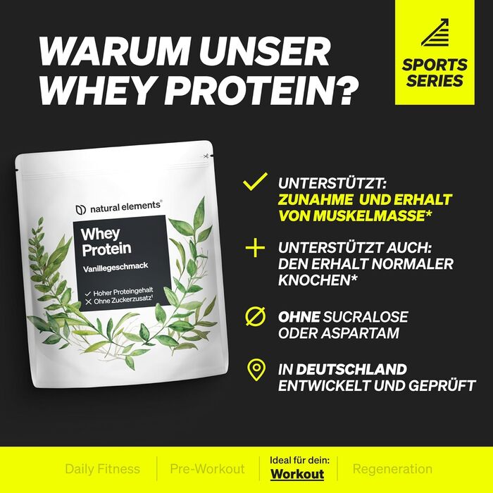 Протеїновий порошок Natural Elements Whey, Ваніль, 1 кг
