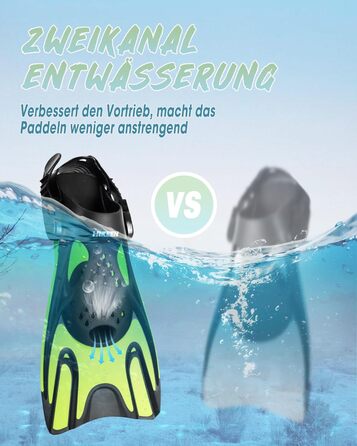 Регульовані ласти для сноркелінгу Hikeen короткі ласти для плавання для дорослих з відкритою п&39ятою, ласти для дайвінгу унісекс, включаючи сітчасту сумку 37-41