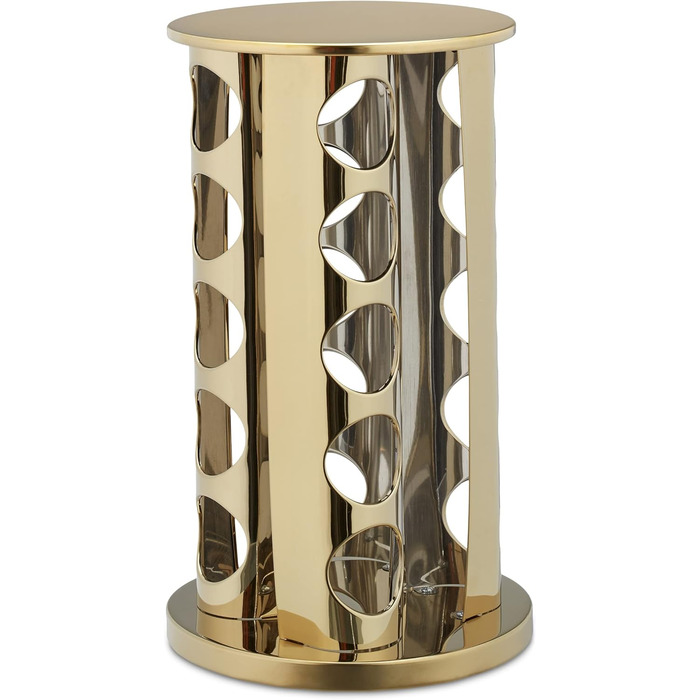 Підставка для спецій Relaxdays з 20 баночками для спецій, зі вставкою-шейкером, поворотна на 360, карусель для спецій, нержавіюча сталь, золотий/прозорий