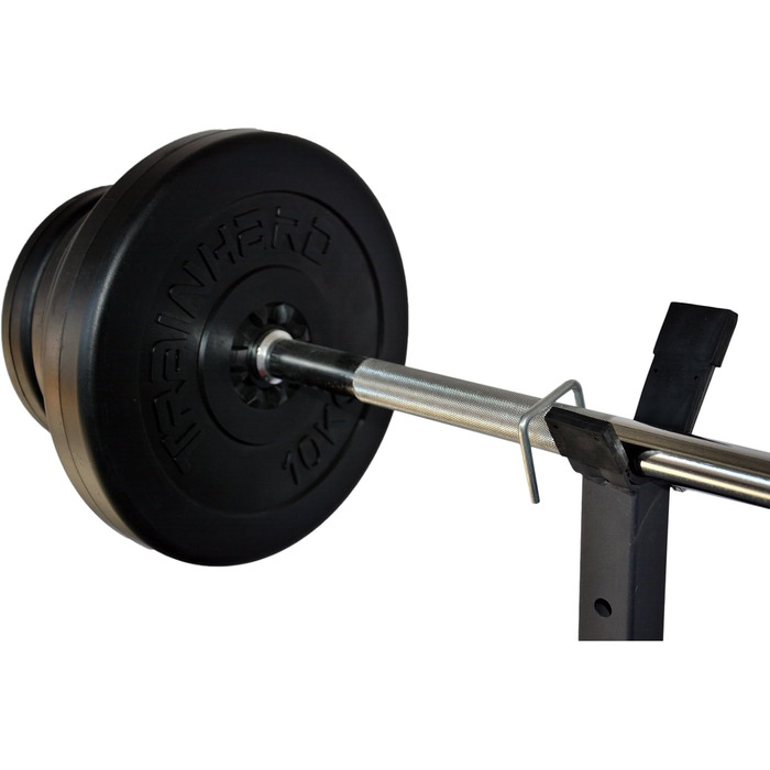 Лава для фітнесу TrainHard Power Station, чорно-червона, зі штангою 1,6 м та дисками вагою 25 кг