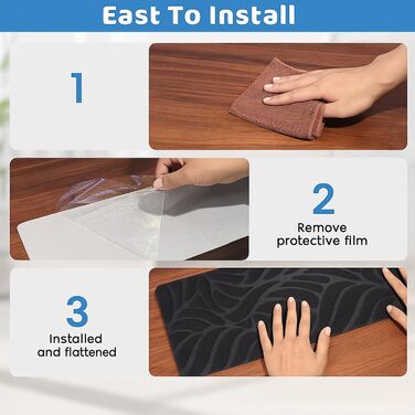 Самоклеючих килимків для сходів 76x20 см для дерев&39яних сходів - протиковзкий килимок для сходів - повстяні самоклеючі сходинки для використання всередині приміщень (чорні), 15