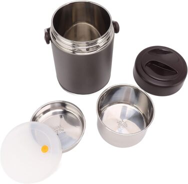 Ізольований харчовий контейнер з нержавіючої сталі, великої місткості, герметичний вакуумний контейнер для ділових поїздок, пікніків, 2 л, темно-сірий