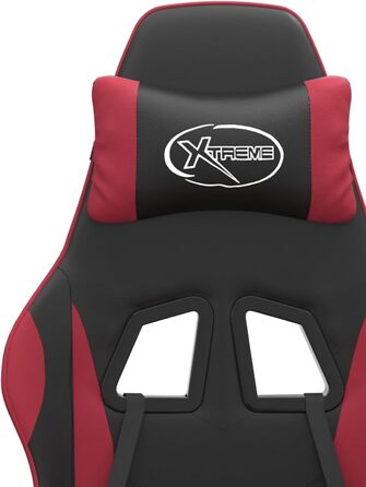 Зручне ігрове крісло з функцією масажу, чорний/бордовий, штучна шкіра, поворот на 360, модель 349574