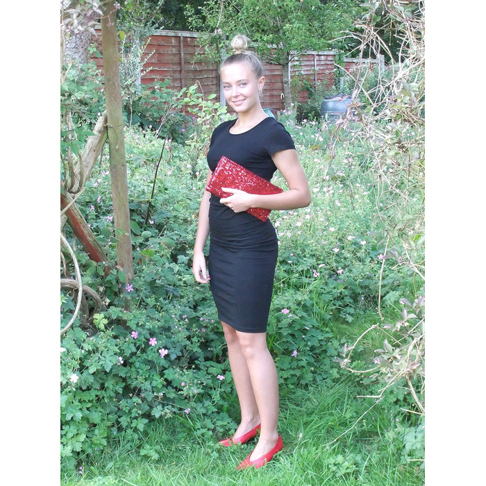 Блискуча вечірня сумочка-клатч з паєтками, бордовий