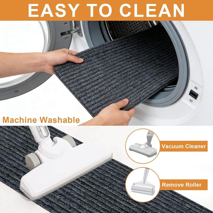 Килимки для сходів, 15 шт. , протиковзкі килимки для сходів, самоклеючі, прямокутний килимок для сходів, нековзний килимок для дітей та домашніх тварин (темно-сірий, 55 см x 22 см)