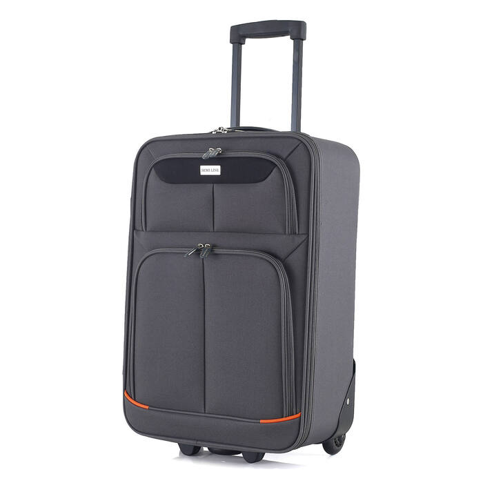 Валіза Semi Line 20' (S) Grey/Orange Lines (T5754-1)