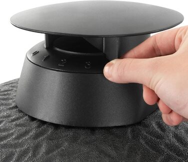 Вугільний гриль 'Yoru Ø 56 см з бічними поличками, термометром матовий чорний бульбашкова глазур керамічний гриль на колесах, кера