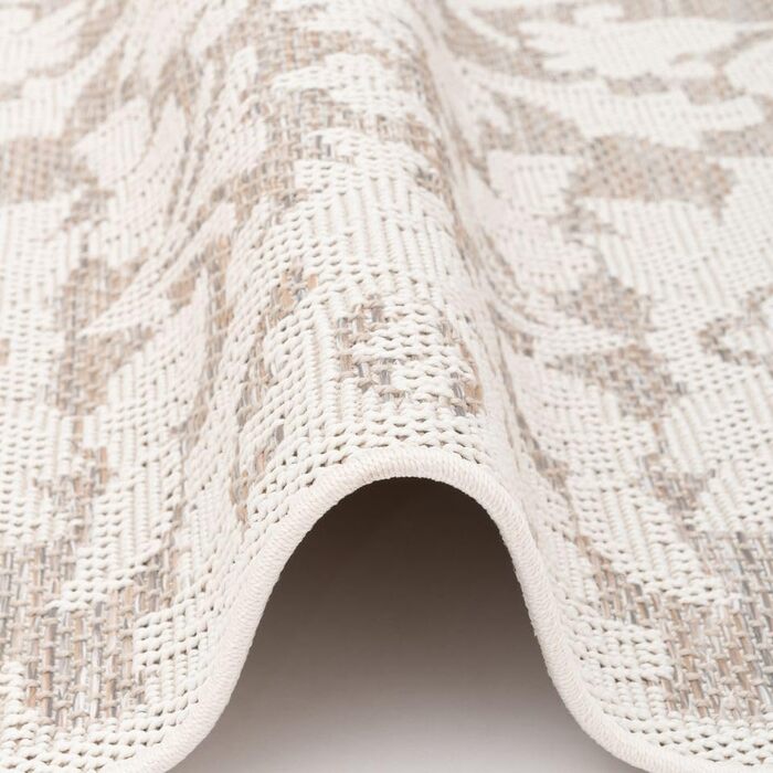 Сучасний килим плоского плетіння Оттава Сучасний дизайн Стійкий до атмосферних впливів, легко чиститься 80 х 150 см Бежеве бароко