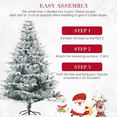 Штучна ялинка з ефектом сніжка 210 см Cityjoy