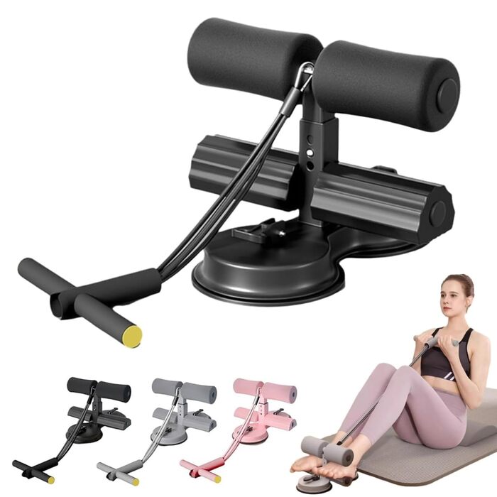 Засіб для тренування м&39язів живота, Багатофункціональний тренажер для м&39язів живота з подвійними присосками та стрічкою опору для тренування м&39язів тулуба та живота, чорний, 26,5*19,5*23,5 см