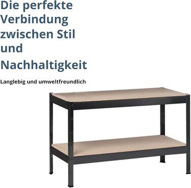 Стелаж SCHULTE Shelf World для важких умов експлуатації з 2 дерев&39яними полицями, 43x100x40 см (ВxШxГ), вантажопідйомність на полицю приблизно 150 кг, чорне текстуроване покриття, стелаж для зберігання, стелаж для підвалу, стелаж для майстерні, стелаж б