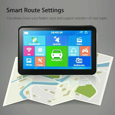 Автомобільні навігаційні пристрої Riloer Портативний автомобільний GPS-навігатор, 7-дюймовий для вантажівок, ємнісний сенсорний екран HD-карта FM, 3D-консоль автомобіля, Європи та інформація про дорожній рух у режимі реального часу