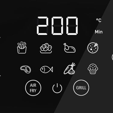 Мультикнопкова фритюрниця WMF, фритюрниця, 1550 Вт, 0,8 кг для 4-6 осіб, здорове смаження, зневоднення, гриль, фритюрниця з 8 програмами, фритюрниця 4,2 л, чорна