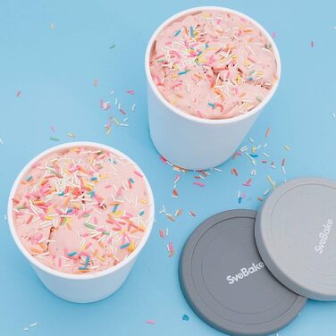 Контейнери для морозива 1 л - набір з 2 предметів, формочки для льоду з силіконовими кришками, контейнери для домашнього морозива 2 шт.-1 л