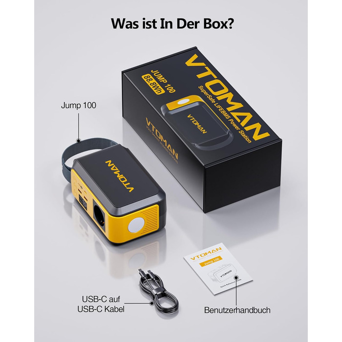 Портативна електростанція VTOMAN Jump 1500X 1500 Вт, сонячний генератор LiFePO4 потужністю 828 Втгод з можливістю розширення до 2376 Втгод, швидка зарядка 230 В змінного струму/100 Вт через USB-C для кемпінгу, подорожей, надзвичайних ситуацій, автофургоні