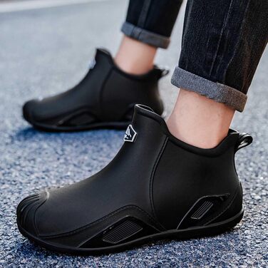 Водне взуття, гумові чоботи, гумові чоботи, чоловічі, жіночі, до щиколотки, зручні, для садівництва, легкі, для човнів, кемпінгу, вітрильного спорту, подорожей та походів, чорні, EU 38 2/3