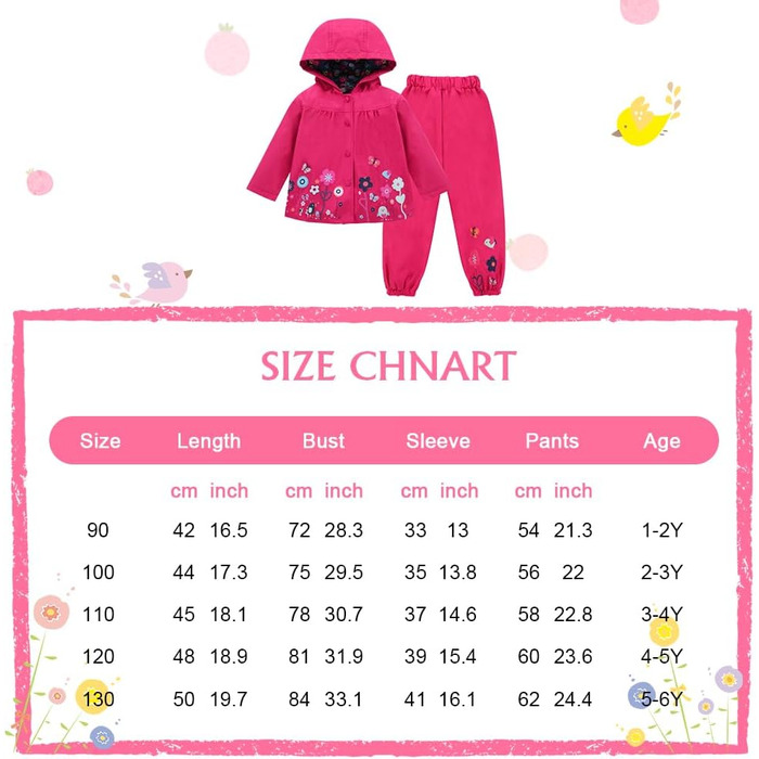 Дитячий плащ для дівчинки, водонепроникний костюм з капюшоном, куртка та штани, комплект одягу з 2 предметів, пурпуровий, 4-5 років