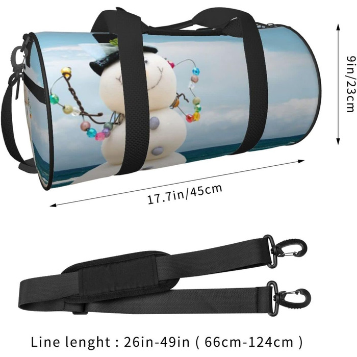 Дорожня сумка Сніговик на пляжі, спортивна сумка для чоловіків та жінок, сумка-мішок, спортивна сумка