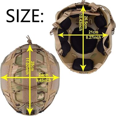 Шолом TS TAC-SKY Fast Airsoft з маскою та пейнтбольними окулярами, комплект із 5 предметів для тактичного спорядження для активного відпочинку, CBQ, косплею, полювання, тактичного шолома (A)