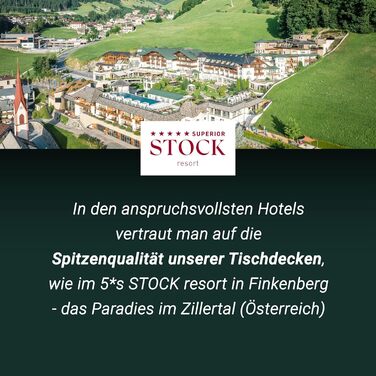 Скатертина ZOLLNER розміром 130х220 см (після прання) - міцна та зносостійка бавовняна столова білизна - шовковистий, блискучий ат