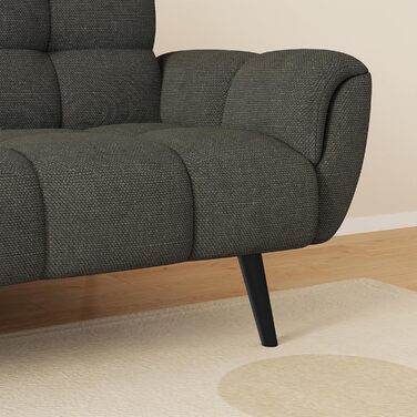 Диван з функцією сну, розкладний диван, 3-місний диван-ліжко, 155x85 см, зручний та підходить для вітальні, офісу, кімнати відпочинку, спальні (темно-сірий)