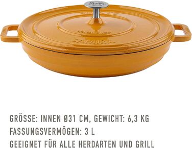 Чавунна каструля Sally's 'Samira Deluxe - міцна та високоякісна перлина для ідеального приготування їжі - об'ємом 2,2 літра, для в