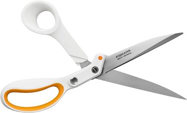 Універсальні ножиці Fiskars Razor Edge, довжина 21 см, лезо з нержавіючої сталі/пластикові ручки, білий/помаранчевий, підсилювач, 1005223 (універсальні ножиці 24 см НОВИНКА)