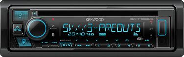 Автомагнітола Kenwood KDC-BT950DAB з системою гучного зв'язку DAB і Bluetooth (USB, AUX-In, високопродуктивний тюнер, Spotify Control, звуковий процесор, 4х50 Вт, var. Освітлення, антена DAB) Одинарний