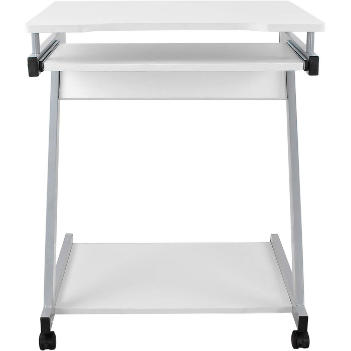 Стіл VASAGLE, комп'ютерний стіл на 4 коліщатках, 2 з яких з гальмами, стіл для ПК, шухляда для клавіатури з плавним ходом, проста