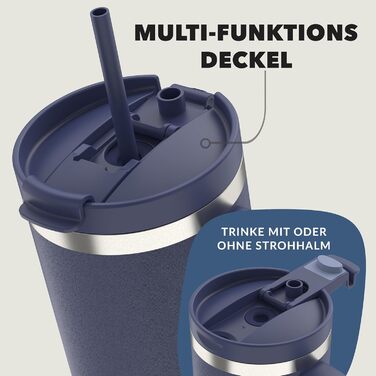 Термос Contigo 1200 мл з ручкою та трубочкою Термос з нержавіючої сталі з кришкою Зберігає напої прохолодними протягом 29 годин Дорожня кружка Термокружка Індиго без BPA