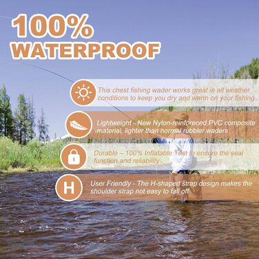 Вейдерси Croch для чоловіків та жінок, рибальські штани, водонепроникні ПВХ-нейлонові з гумовими вейдерсами, розміри 38-47, ідеальні вейдерси та рибальські штани, коричневі, розмір 47