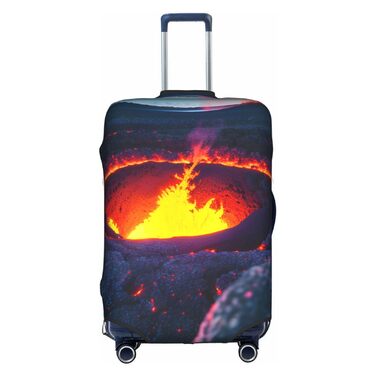 Чохол для валізи Kilauea з прихованою блискавкою, дизайн вулканічний принт, практичний, еластичний, машинне прання, для валіз, Білий/Пишний сад, X-Large Білий/Пишний сад XL