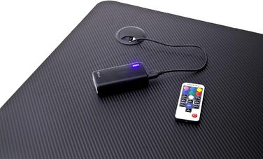 Ігровий стіл із RGB-світлодіодним підсвічуванням, МДФ під карбон, Basic 5