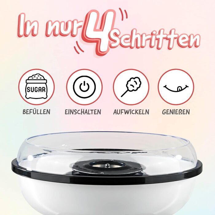 Машина для виробництва солодкої вати для дому з аксесуарами Ретро-машина для виробництва солодкої вати Ностальгія з паличками від солодкої вати та мірною ложкою Солодка вата для дитячої вечірки Червоний Білий