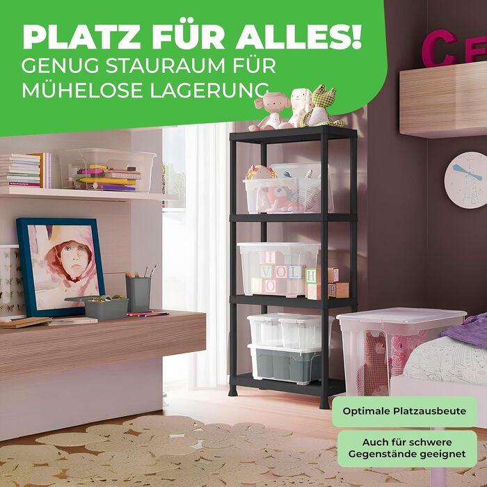 Міцний стелаж, комплект з 2 шт., підвальні стелажі, стелажі для зберігання, безболтові стелажі, стелаж для комори, 131 x 60 x 30 см, кожен стелаж витримує до 80 кг та має 4 полиці