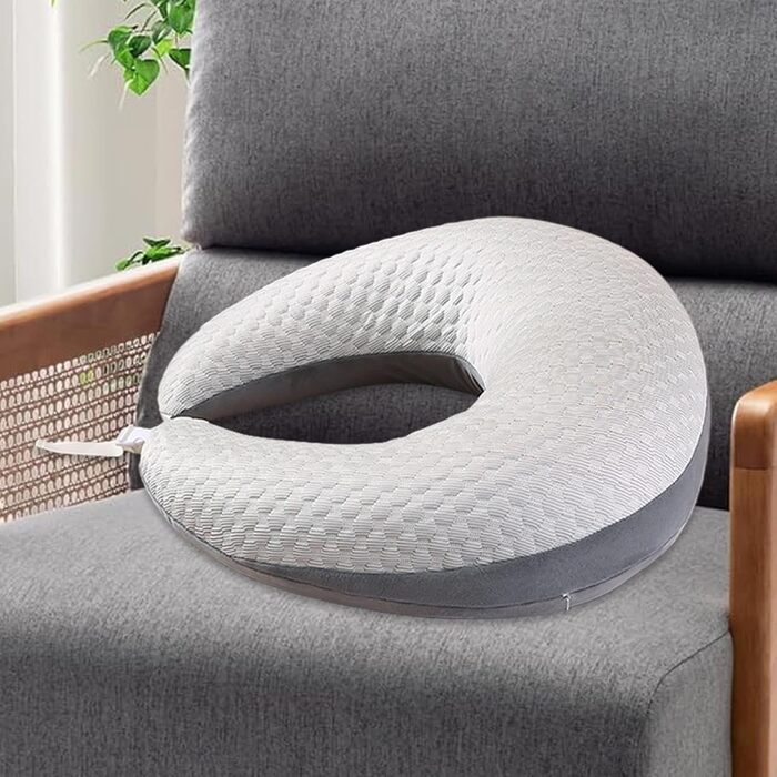 Ергономічна подушка Crealis для рукоділля, в&39язана опорна подушка, в&39язана гачком подушка, опорна подушка - легка ігрова подушка для ліжка та дивана, подушка для читання - подушка для сидіння прямо в ліжку, сіра