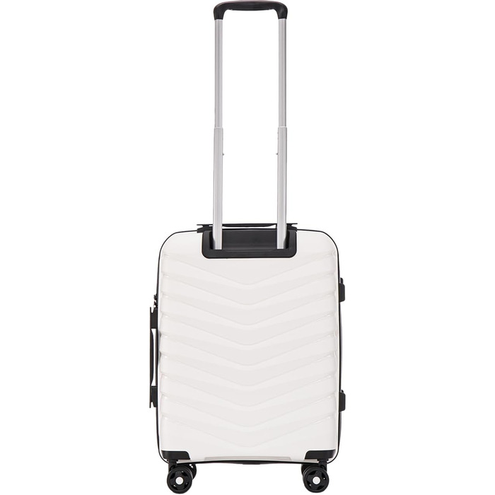 Валіза Wings з твердим корпусом - велика дорожня валіза та візок - надлегка валіза на колесах - ручна поклажа - валіза з замком - маленький візок для літака, біла, 56x421,5 см
