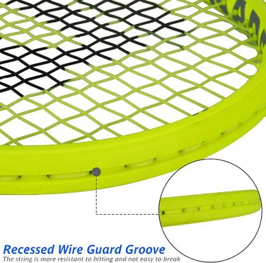 Тенісна ракетка Pro Elite 27" Head-Yellow 280 г алюміній+карбон готова до гри 658 см² XL sweet spot для жінок чоловіків початківців та середнього рівня чорно-жовта матова + фірмовий чохол найпопулярніший колір 2025