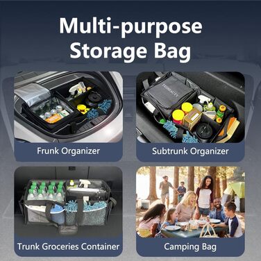 Органайзер для переднього багажника Tesla Model 3, сумка для кемпінгу з герметичним охолоджувачем, складана сумка для зберігання речей у передньому багажнику Tesla, компактна, покращена, потовщена, міцна, ідеальна для.