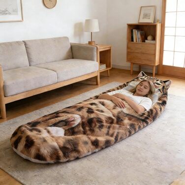 Спальний мішок для дорослих - Чарівний спальний мішок-конверти для котів, спальний мішок для котів, чарівний плюшевий спальний мішок для котів, плюшевий спальний мішок для кемпінгу та подорожей, жовтий колір B