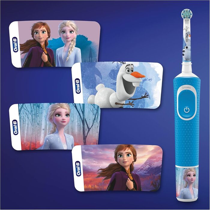 Електрична зубна щітка Oral-B Kids Braun, 1 ручка Disney Frozen Handle (1 або 2), від 3 років, синя, (1 уп.)