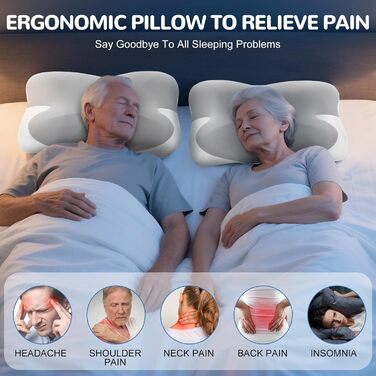 Ортопедична подушка для шиї JOVIAL, подушка з піни з ефектом пам&39яті, ергономічна подушка для підтримки шиї для сну на боці, спині та животі, м&39яка та утримуюча форму подушка для сну на боці