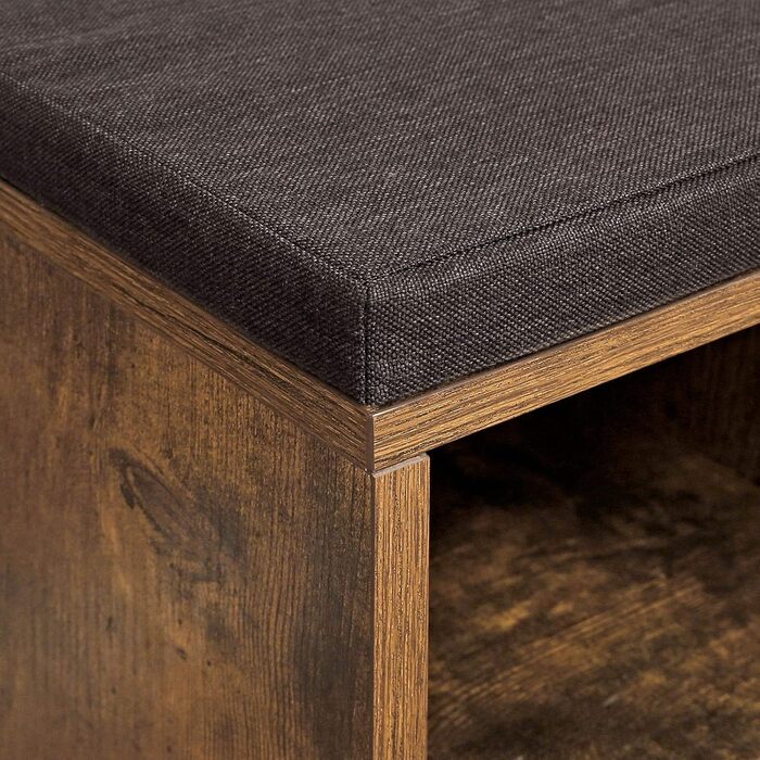 Лавка для взуття VASAGLE, полиця для взуття із сидінням, лавка для зберігання речей, добре оббита, лавка для передпокою з 10 відділеннями, регульовані полиці, для спальні, 30 x 104 x 48 см, вінтажний коричневий LHS10BX