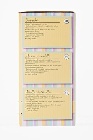 В ретро дизайні, міні-пончик на 7 маленьких пончиків, в т.ч. лампа для випічки та антипригарне покриття, 700 Вт, колір рожевий