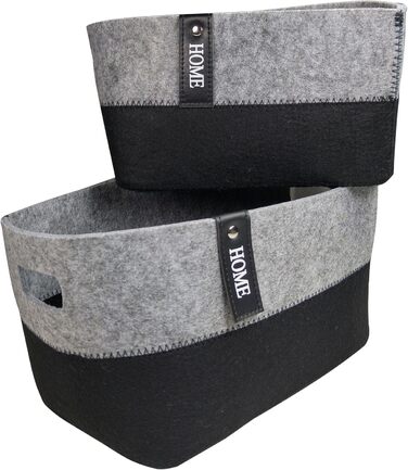 Набір із 2 фетрових кошиків Зберігання для вітальні, ванної кімнати та кухні Для косметики, іграшок тощо Міцний та універсальний